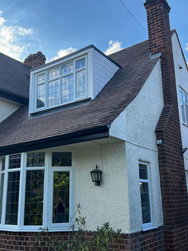 This is a photo of a dormer window which has just had some repairs carried out where the roof and the dormer meet. Works carried out by Fareham Roofing Repairs